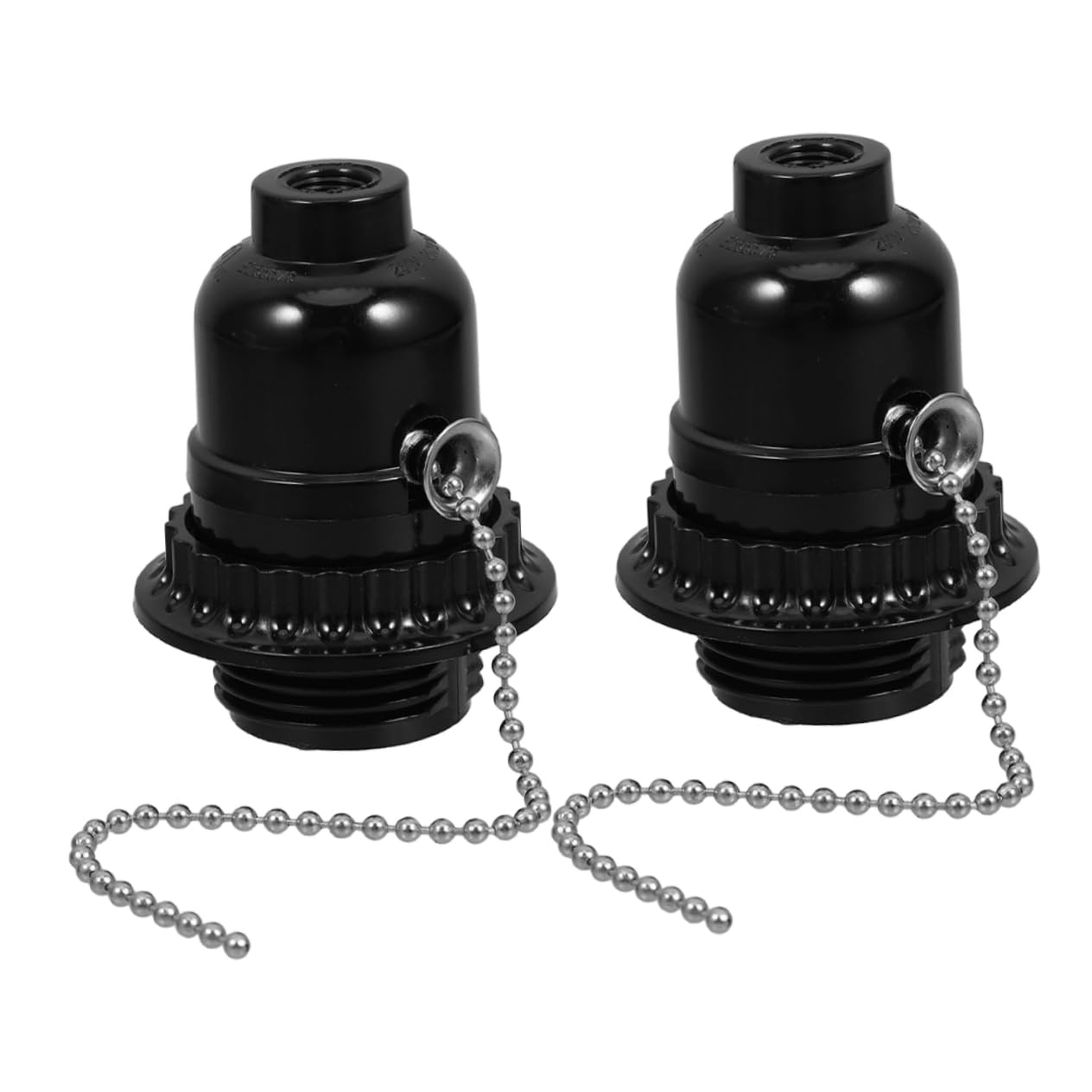 jojofuny 2 Stück Lampenkopf Zugschalter Lampenfassung Pull Chain Licht Pendelleuchte Fassung Lichtsteuerung Zugschalter Zubehör für Pendelleuchten Pendelleuchtensockel Lichthalter Abs Black von jojofuny