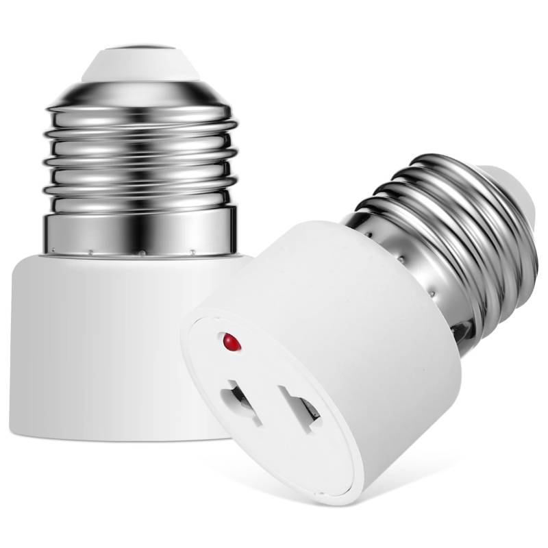 jojofuny 2St Lampenadapter Adapter Lampenfassung Sockel Lampenfassung Adapterkonverter e27 lampenfassung Glühbirnensockel e27 zu US stecker licht buchse e27 basis lampenfassung Weiß von jojofuny