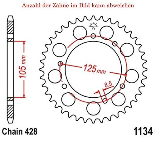 Kettenrad mit 56 Zähnen für Senda 125 SM 4V DRD 2010-2012 von jt-Sprockets von jtsprockets