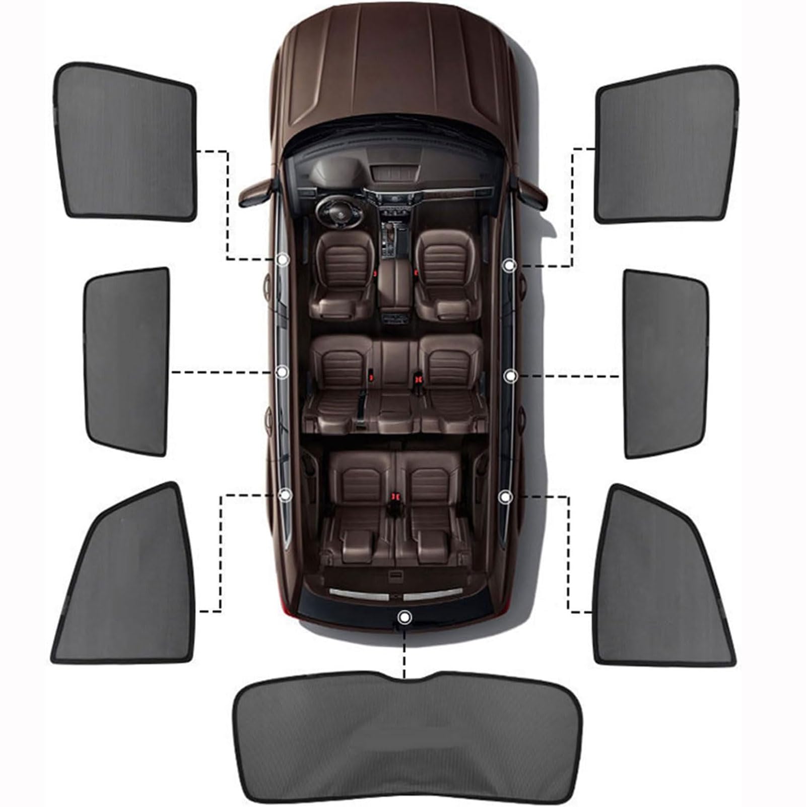 Auto Seitenscheibe Sonnenschutz für Benz GLA (X156) SUV 2013-2019, Magnetisch Auto Sonnenblenden mit Anti-UV Privatsphäre Schutz Zubehör,E 6 Side + Rear Window von junjfawi