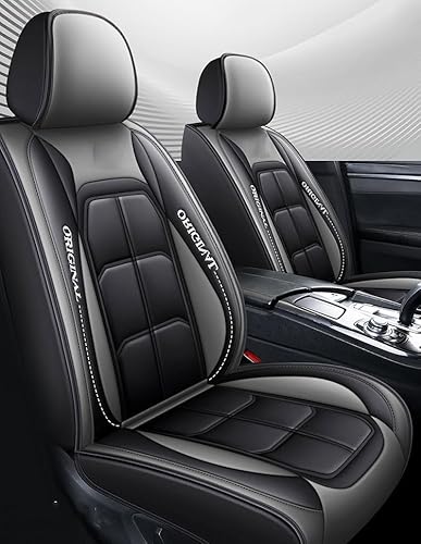 junjfawi Auto Sitzbezüge Sets für Mazda CX-5 (KF) II 2017 2018 2019-2023, Leder Allwetter wasserdichtes Komfortabler Autositzbezug Full Set Accessories,E Grey von junjfawi