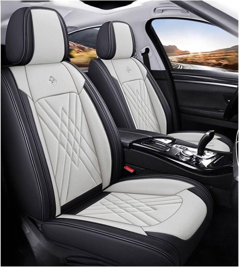 junjfawi Auto Sitzbezüge Sets für Mazda Mazda3 BP IV Sedan 2019-, Leder Allwetter wasserdichtes Komfortabler Autositzbezug Full Set Accessories,F Black Rice von junjfawi