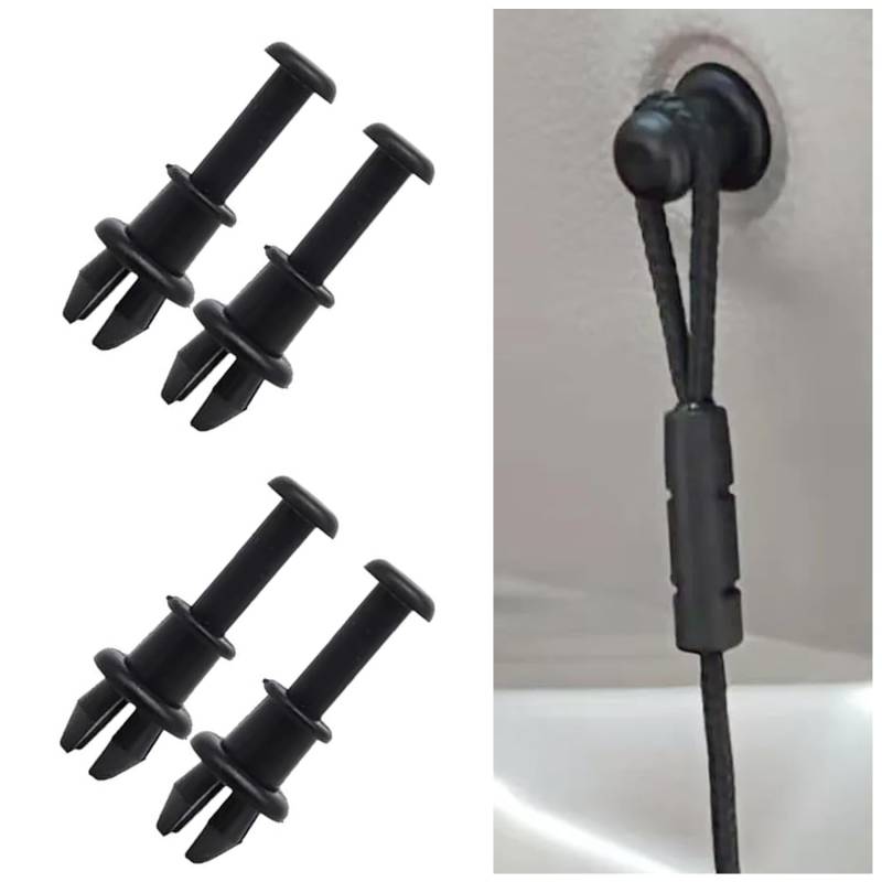 Jushion 4 Stück Auto Hutablage Clips, Hutablage String Clip Hakenhalter, Hutablage Haltegurt Clip, Hutablage Seiten Clips, Auto Hutablage Haken Halterung, Halteband Hutablage von jushion