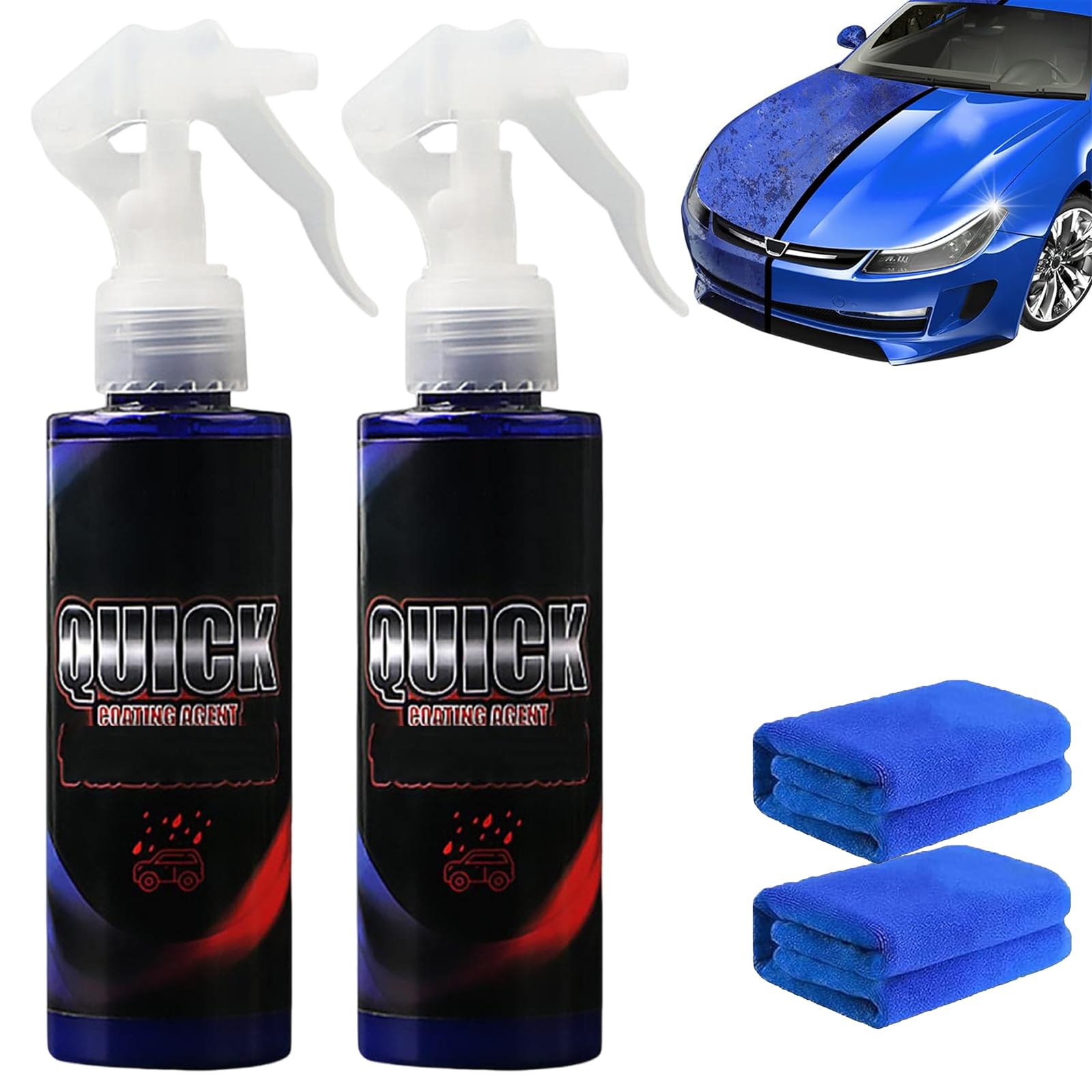 Schnellbeschichtungsmittel Für Auto, Autobeschichtungsspray, Nano-Autospray, Nano-Lackbeschichtungsmittel Für Auto, Schnellbeschichtungsspray Mit Hohem Schutz (2Pcs) von jynuannuan