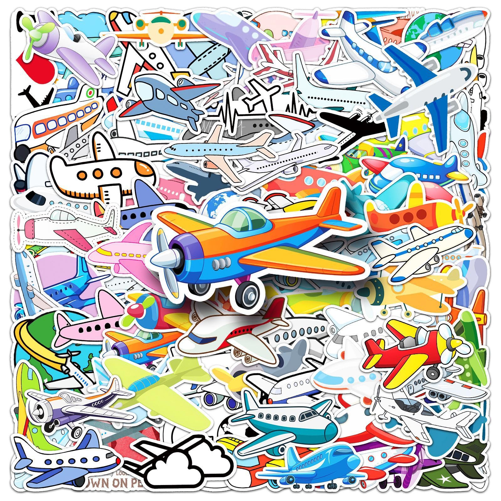 101 Stück Flugzeuge Cartoons Schön Wasserdichte Graffiti-Aufkleber,dekorative Wasserflaschen Laptop Handys Skateboard Kühlschrank Gepäck Gepäck Gitarren Fahrräder Geeignet für Kinder Teenager Jungen von kaensc