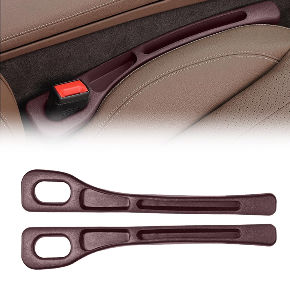 Car Seat Gap Filler Organizer, 2024 Aktualisierung 2 Stück Universal Lückenfüller Für Autositze, Autositz Organizer Sitzlückenfüller für Lagerung kleiner Gegenstände (Braun) von kailisi