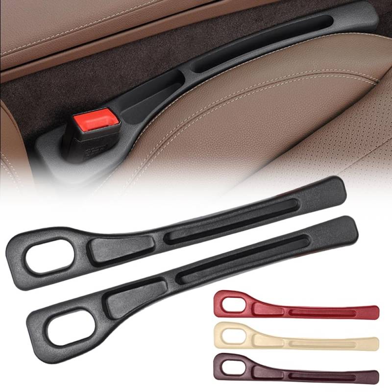 Car Seat Gap Filler Organizer, 2025 Neuestes 2 Stück Universal Lückenfüller für Autositze, Autositz Organizer Sitzlückenfüller für für Kleinigkeiten Handys Seat Gap (Schwarz) von kailisi