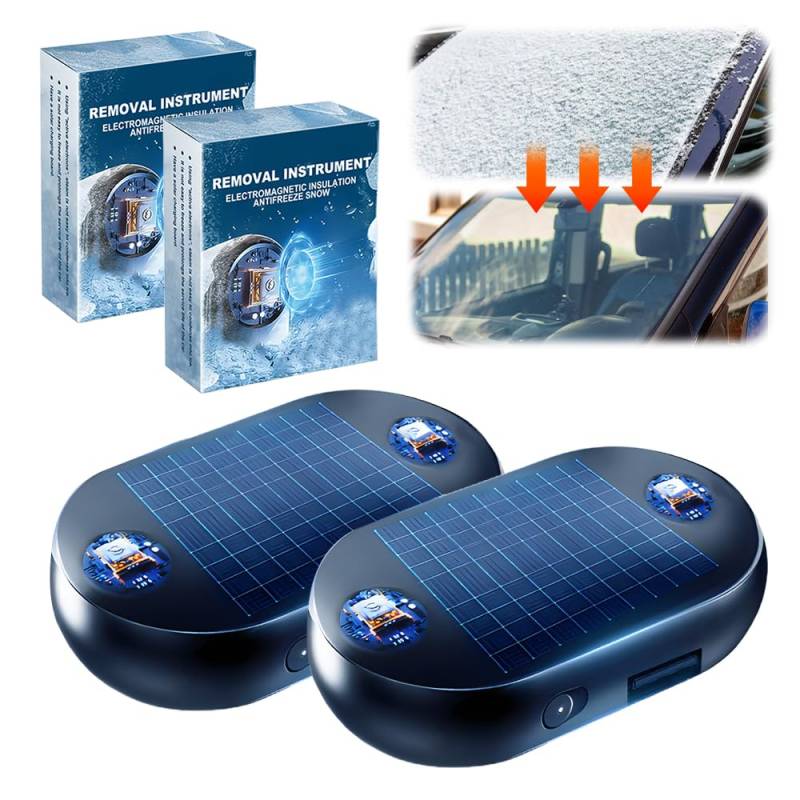 kailisi Antifreeze Electromagnetic Car Snow Removal Device, 2024 Neuestes Elektromagnetische Schneeräumung Auto Enteiser, Tragbarer Autoentfroster Frostschutz Auto (Schwarz,2pcs) von kailisi