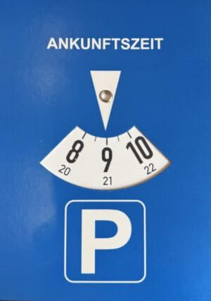 kaiser24 Papp-Parkscheibe aus Karton, StVO-konform, Blau, 11 x 15 cm, 1 Stück – Auto-Parkscheibe mit Benzinverbrauchsrechner auf der Rückseite – Umweltfreundlich, langlebig und leicht ablesbar von kaiser24