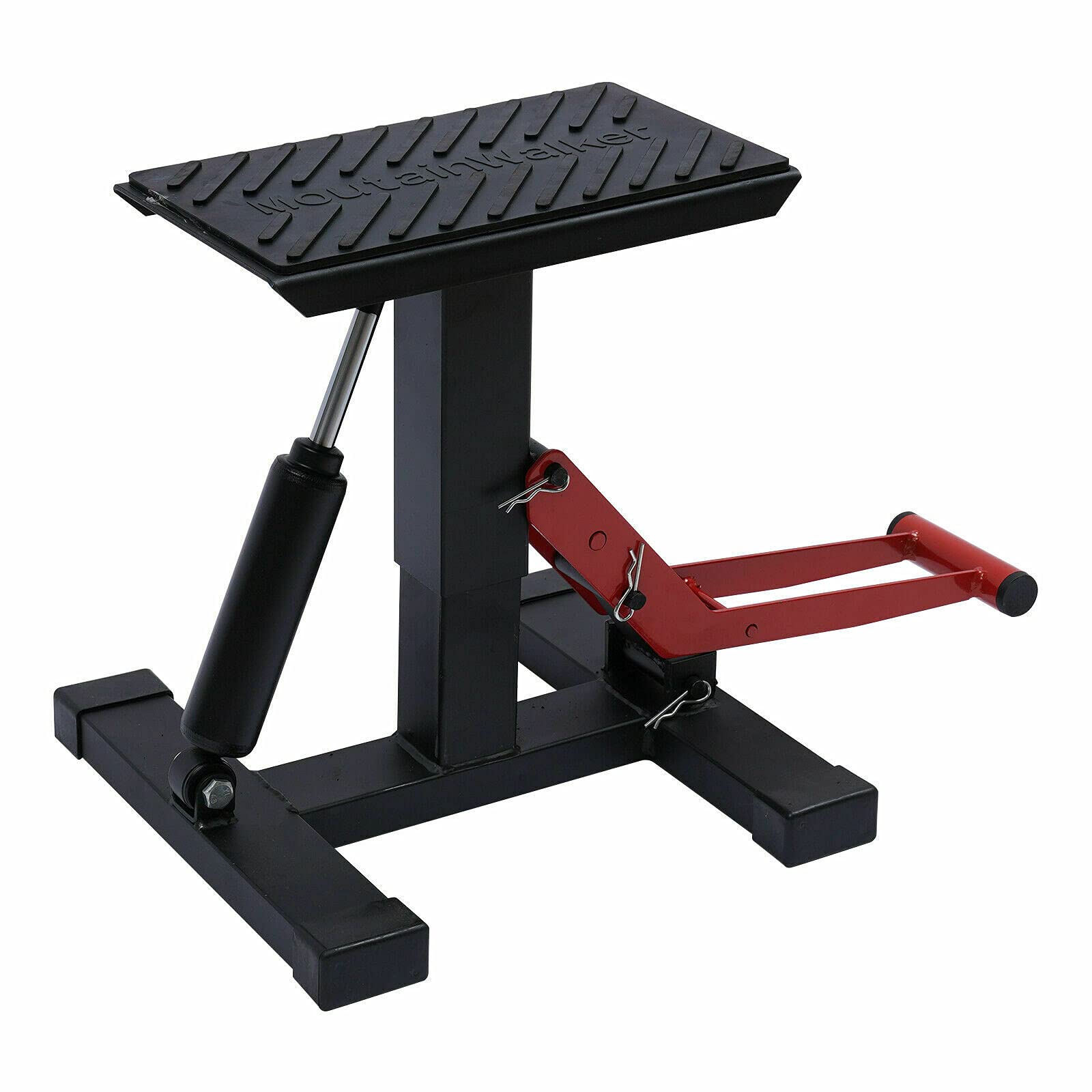 kangten 150KG Schwarz Rot Universal Eisen Motorrad Ständer Motocross Hubständer Montageständer für Motorräder Montageständer Lifter mit Einstellbarer Höhe von kangten