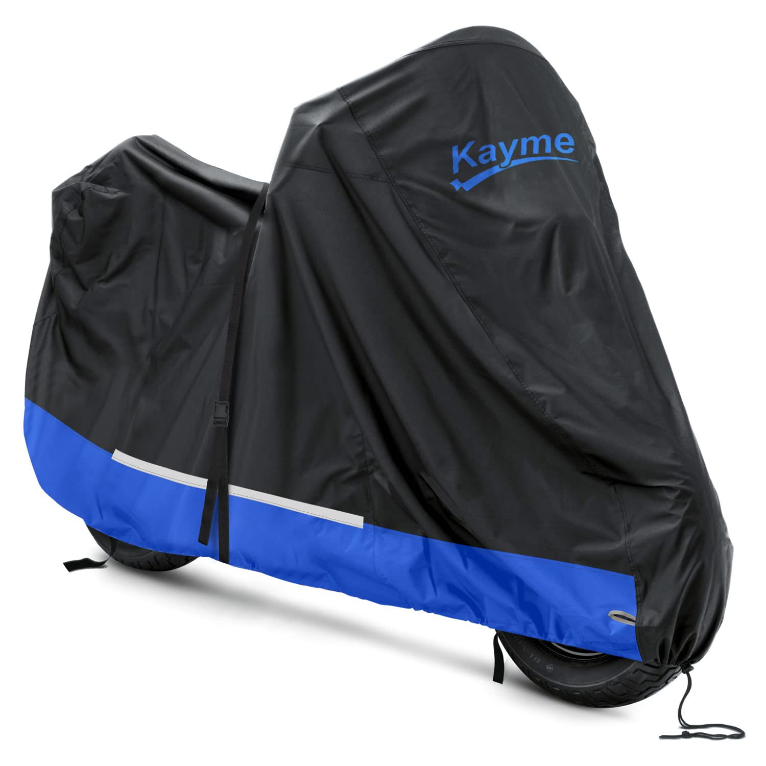 Kayme 300D Motorradabdeckung Wasserdicht Outdoor, Alle Saison Regenfest Staubdicht Motorrad Schutzplane mit Lock Hole, Motorradplane Fit Straße, Sport, Reiseenduro, Cruiser Motor, etc. Länge 246 cm. von kayme