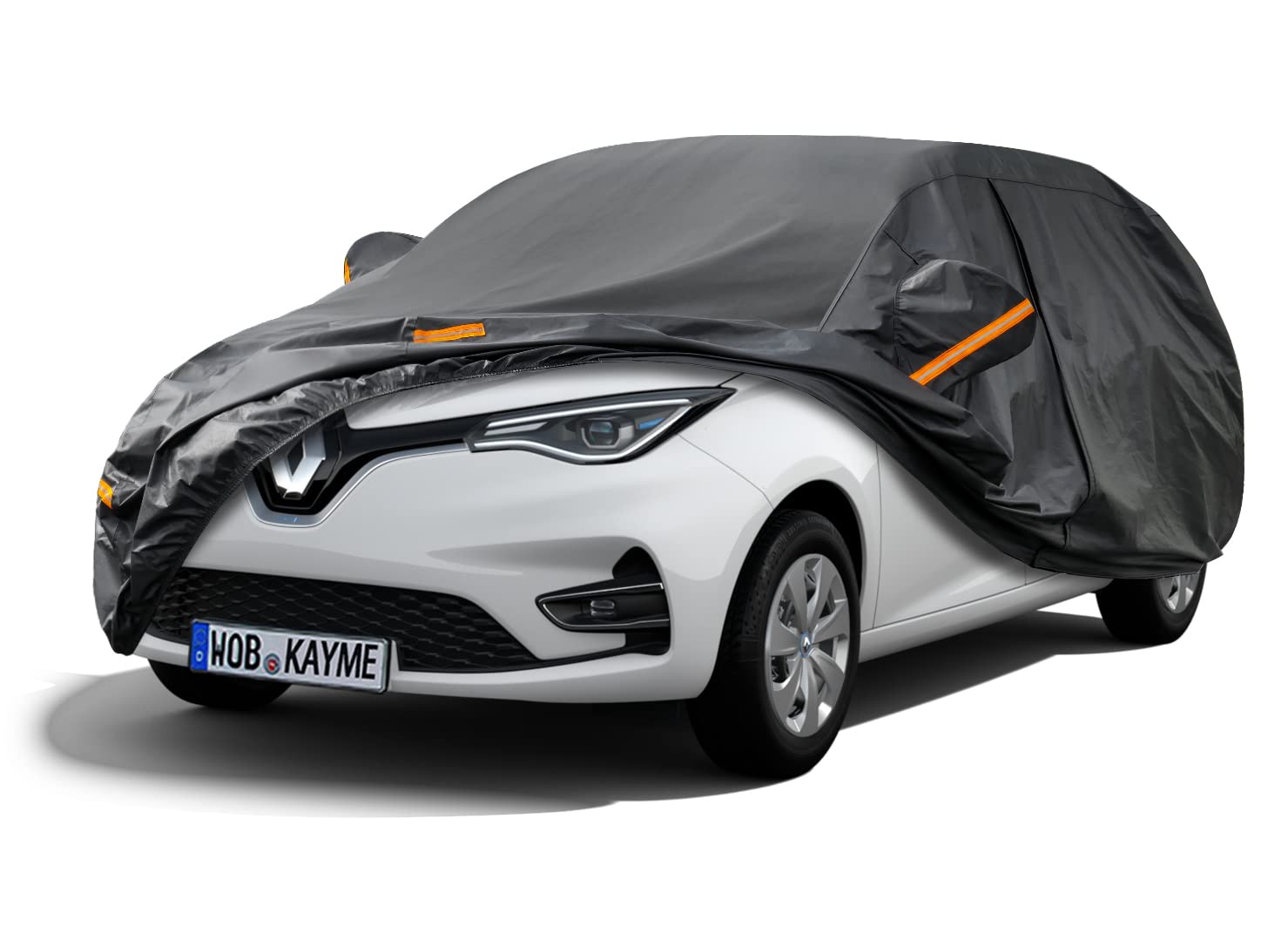 Kayme Autoabdeckung Wasserdicht Atmungsaktiv Passend für 2012-2024 Renault Zoe, Vollgarage Autoplane für Regen Sonne Staub Schutz, Auto Abdeckplane Faltgarage Abdeckung(3-7 Tage liefern) von kayme