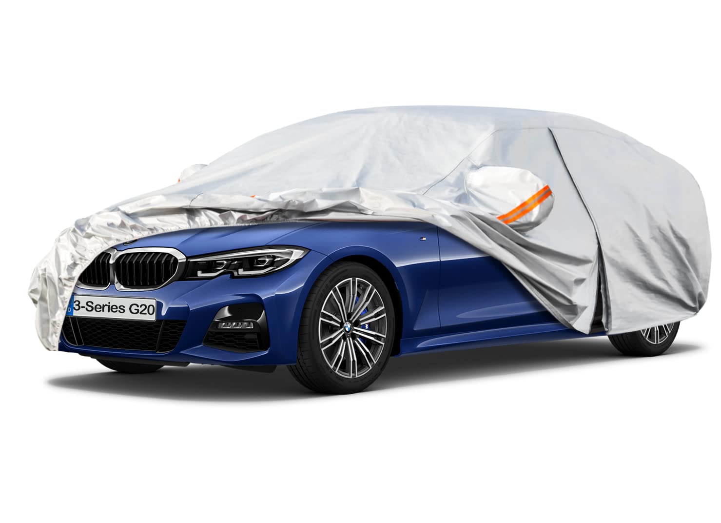 Kayme Autoabdeckung Wasserdicht Atmungsaktiv Passend für BMW 3er Sedan G20(2018-2024), Vollgarage Autoplane für Regen Sonne Staub Schutz, Auto Abdeckplane Faltgarage Abdeckung(3-7 Tage liefern) von kayme