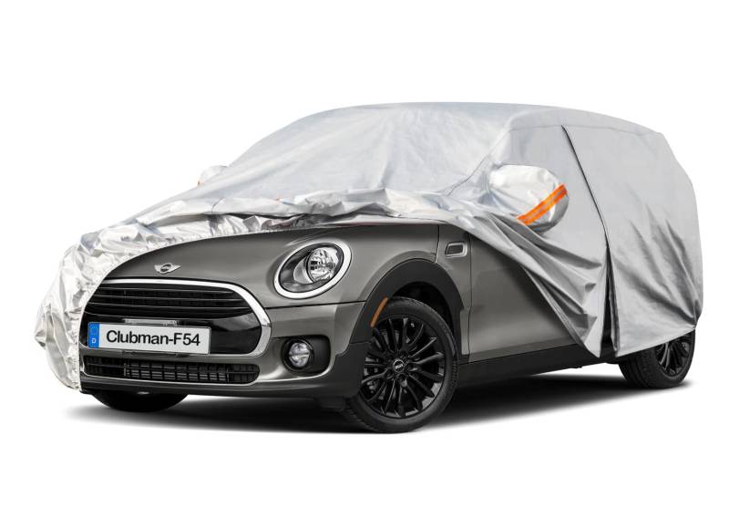 Kayme Autoabdeckung Wasserdicht Atmungsaktiv Passend für Mini Clubman F54 2015-2024, Vollgarage Autoplane für Regen Sonne Staub Schutz, Auto Abdeckplane Faltgarage Abdeckung (3-7 Tage liefern) von kayme