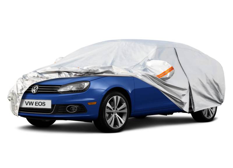 Kayme Autoabdeckung Wasserdicht Atmungsaktiv Passend für Volkswagen Eos(2006-2015), Vollgarage Autoplane für Regen Sonne Staub Schutz, Auto Abdeckplane Faltgarage Abdeckung im Winter(3-7 Tage liefern) von kayme