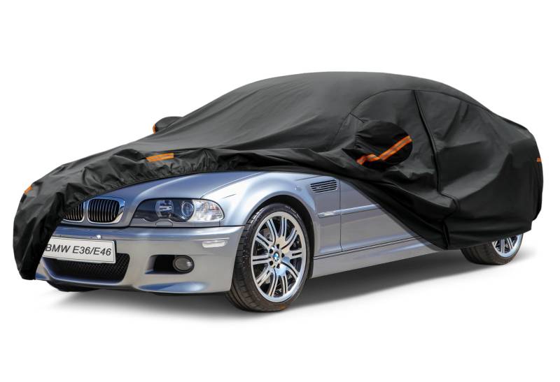 Kayme Autoplane Wasserdicht Atmungsaktiv für BMW 3er E36/E46/E90 (1999-2012), 7 Schichten Vollgarage Autoabdeckung für Regen Sonne Staub Schutz Verkratzt, Autoabdeckung mit Reflektierenden Streifen. von kayme