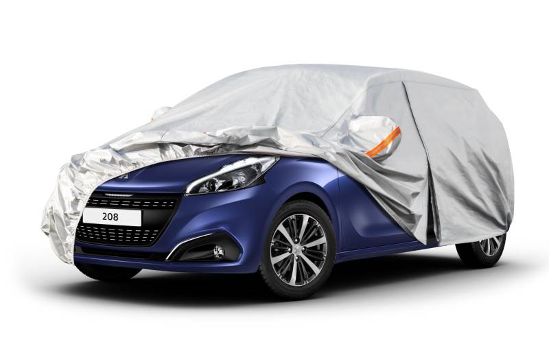 Kayme Autoplane Wasserdicht Atmungsaktiv Passend für 2012-2024 Peugeot 208, 6 Schichten Vollgarage Autoabdeckung für Regen Sonne Staub Schutz, Auto Abdeckplane Abdeckung. von kayme