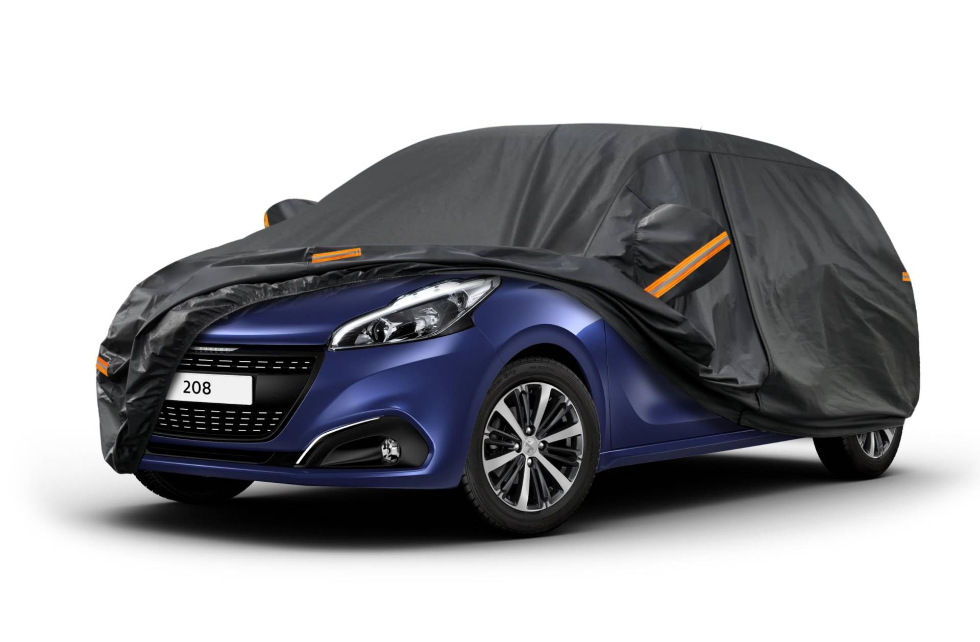 Kayme Autoplane Wasserdicht Atmungsaktiv Passend für 2012-2024 Peugeot 208, 7 Schichten Vollgarage Autoabdeckung für Regen Sonne Staub Schutz, Auto Abdeckplane Abdeckung. von kayme