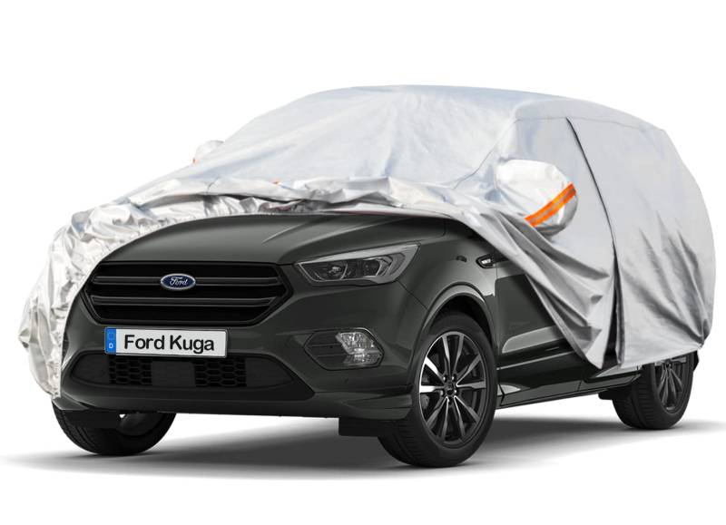 kayme 6 Schichten Autoabdeckung Wasserdicht Atmungsaktiv Passend für Ford Kuga, Vollgarage Autoplane für Regen Sonne Staub Schutz mit Baumwollfutter Frostschutz im Winter.(3-7 Tage liefern) von kayme