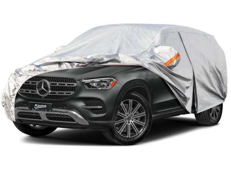 kayme 6 Schichten Autoabdeckung Wasserdicht Atmungsaktiv Passend für Mercedes-Benz GLE (2015-2024), Vollgarage Autoplane für Regen Sonne Staub Schutz mit Baumwollfutter Frostschutz.(3-7 Tage liefern) von kayme