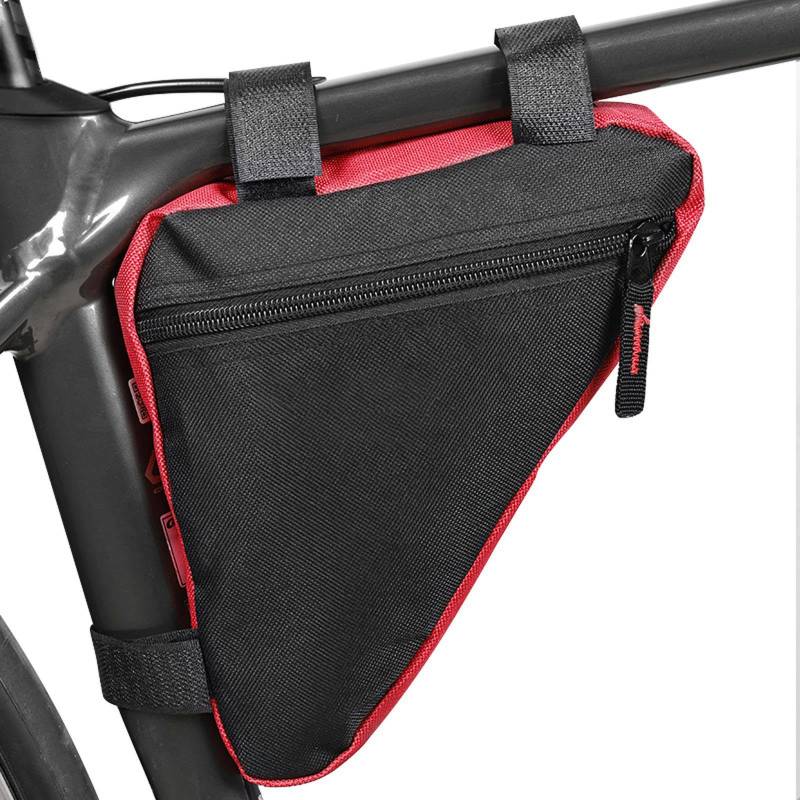 keynoyin 2 Stück – einfache Fahrradausrüstung Satteltasche, Fahrrad Mountainbike Triangel Toolkit – schwarz und rot – mit Etikett von keynoyin