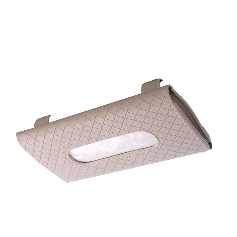 keynoyin Auto montiert hängende Papierbox Kreative Auto Taschentuchverpackung Auto Sonnenblende Papierbox Gitter Papierhandtuchtasche Beige von keynoyin