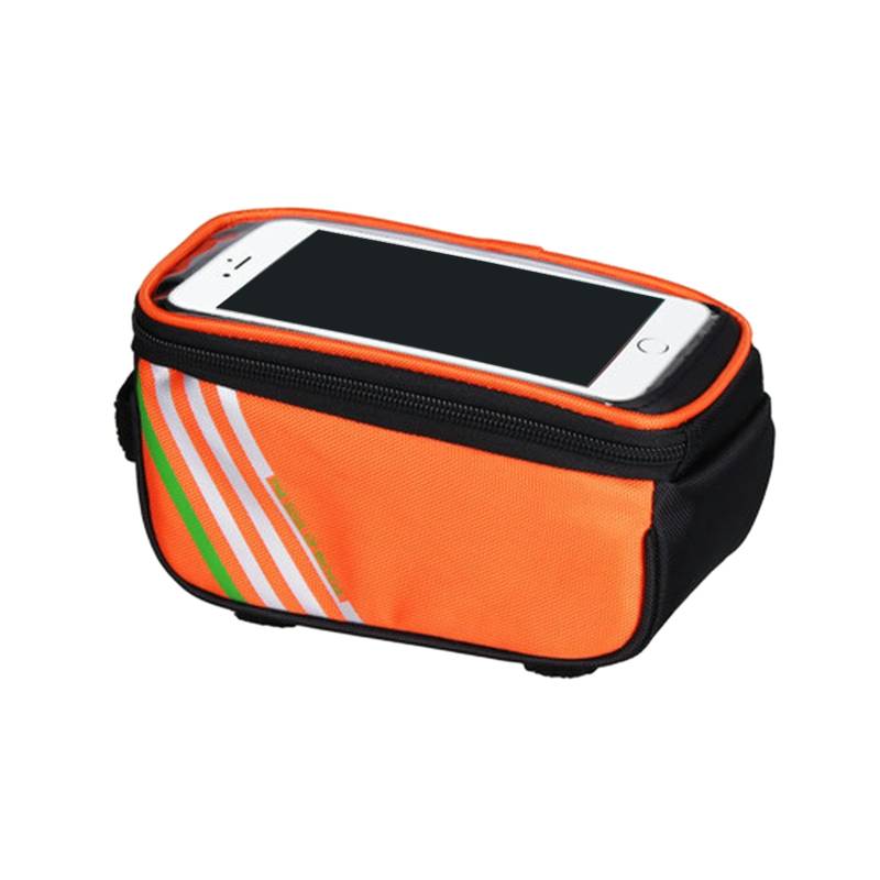 keynoyin Fahrrad-Aufbewahrungstasche, Mountainbike-Handytasche, einfache Fahrradausrüstung, Rennrad-Frontbalkentasche, Orange von keynoyin