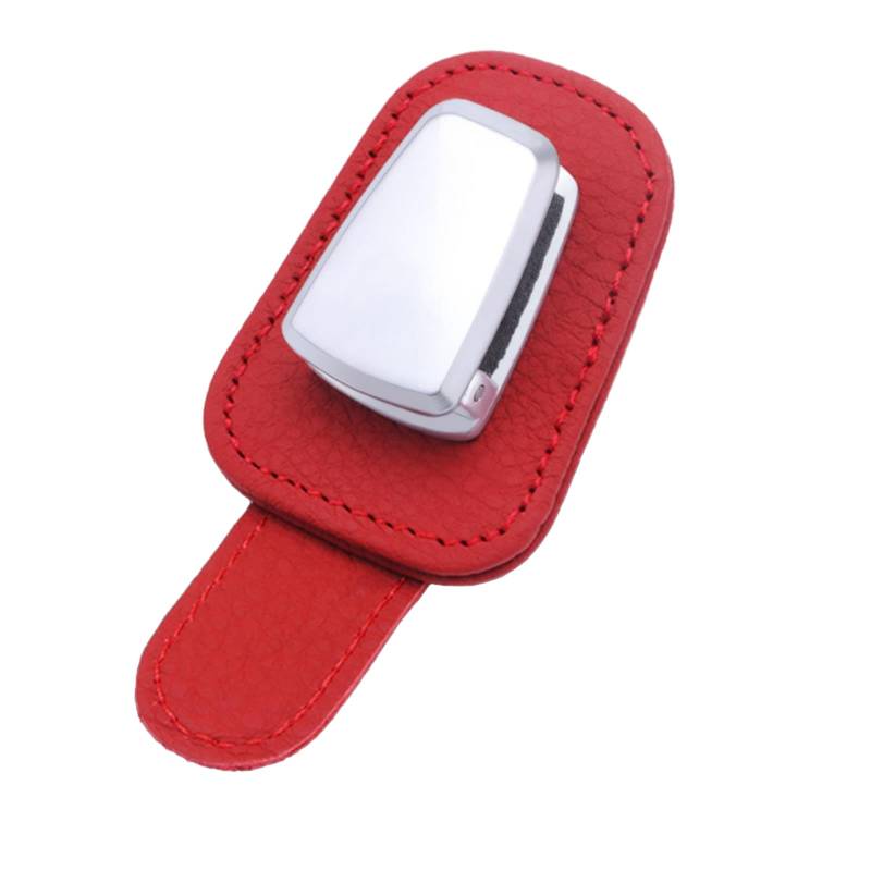 keynoyin Kreative multifunktionale Auto Brillenclip Auto Leder Sonnenbrillenhalter Rot von keynoyin