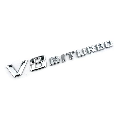 V8 Biturbo Schriftzug 3D Emblem Logo G63 S63 SL63 CL63 C63 CLS63 AMG (Chrom.) von keyscover