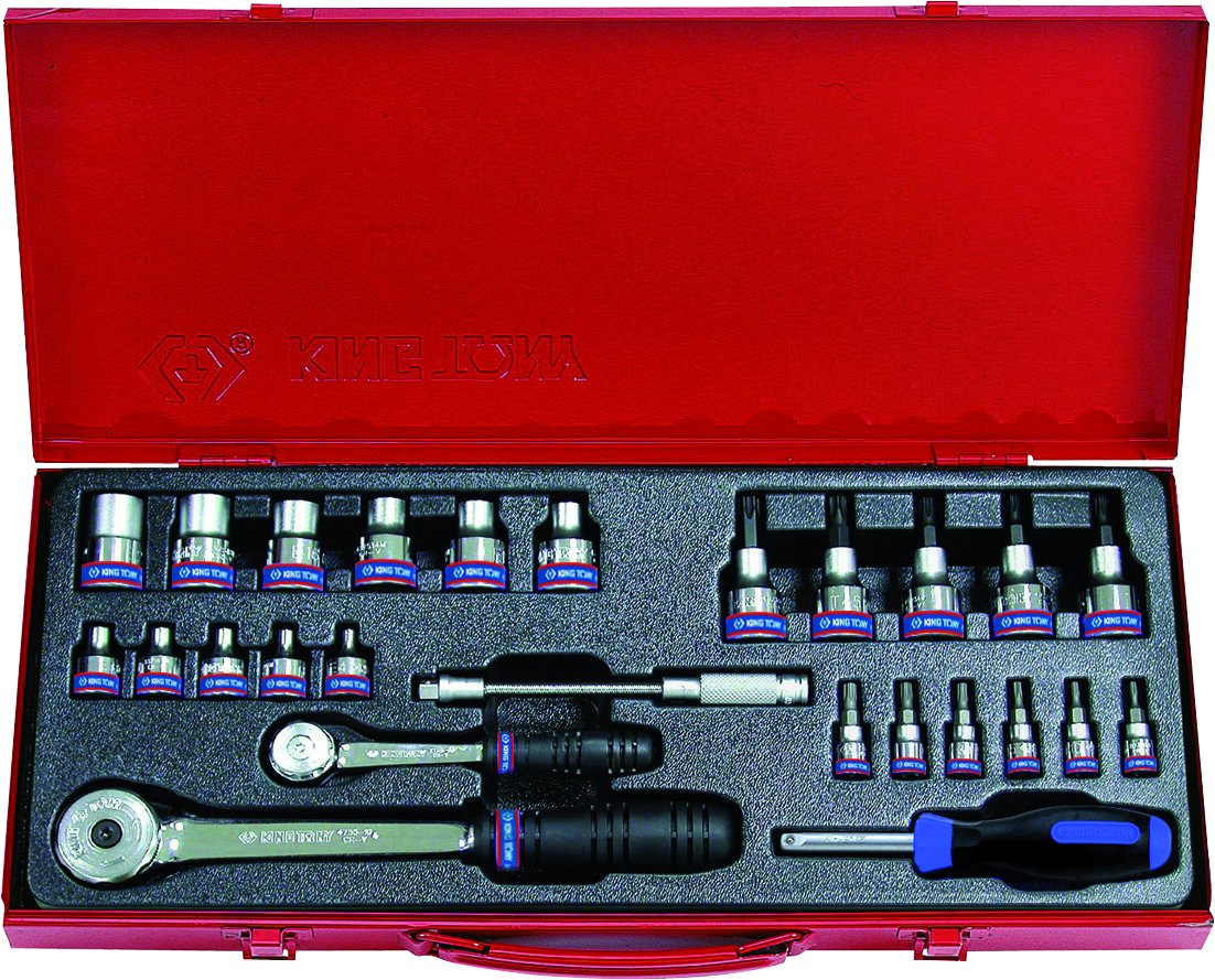 king tony 7126PR Steckschlüssel-Set Torx®, 26-teilig, 0,25/0,5 Zoll von king tony