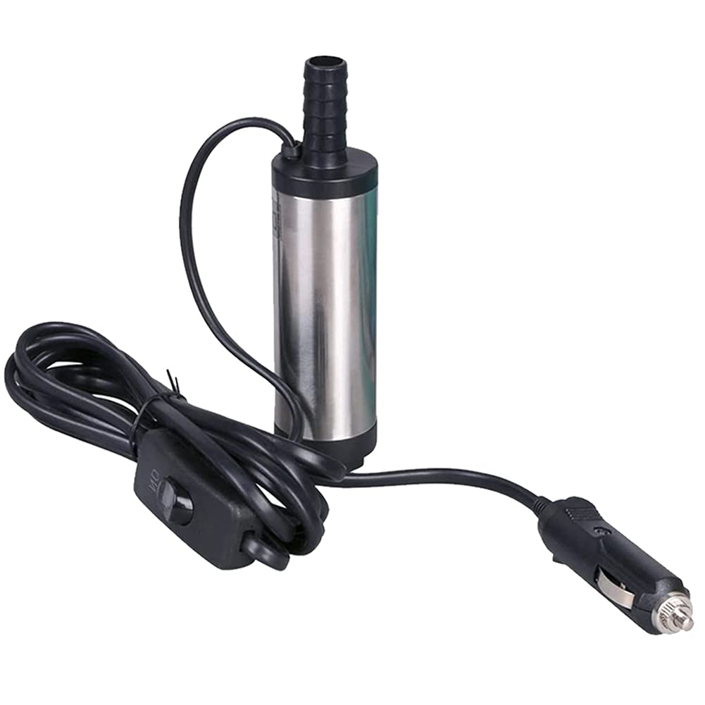 Kingkindsun, Tauchpumpe, 12 V, 38 mm, für Wasser, Öl, Diesel, Kraftstoff, Auto, Transferpumpe mit Rückgewinnung, 3 m Kabel mit Stecker für Zigarettenanzünder für Auto, SUV von kingkindsun