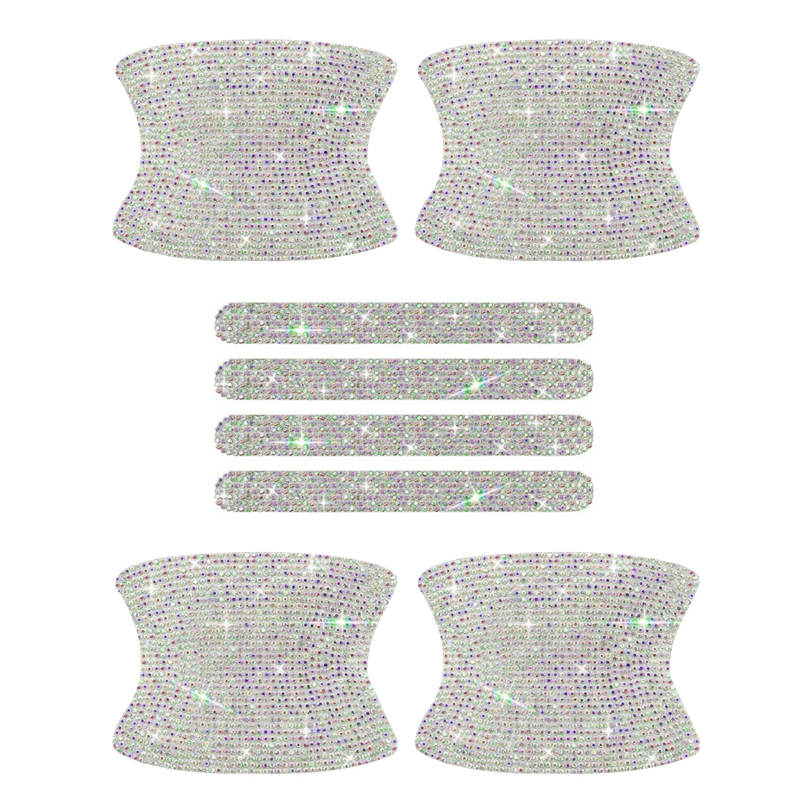 kingsea 8pcs Bling Auto Türgriff Schutz Aufkleber, Kristall Strass Glitter Auto Türgriffe Cup Kratzschutz Aufkleber Universal (multi-coloured) von kingsea