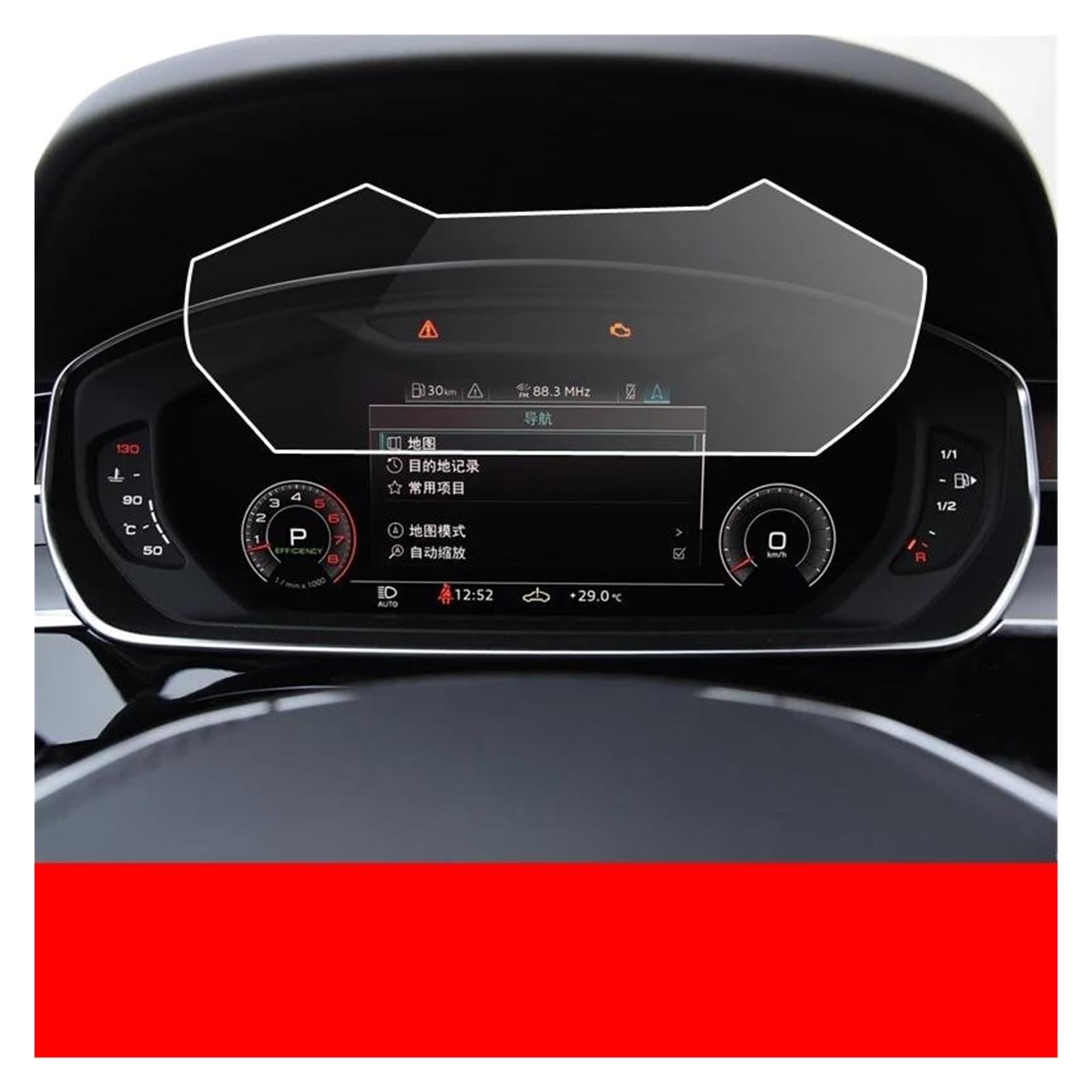 Auto Navi Folie Für A8 D5 2018 2019 2020 LCD Instrument Dashboard Panel Bildschirm Gehärtetes Glas Schutz Auto Displayschutzfolie von kjjukrhfs