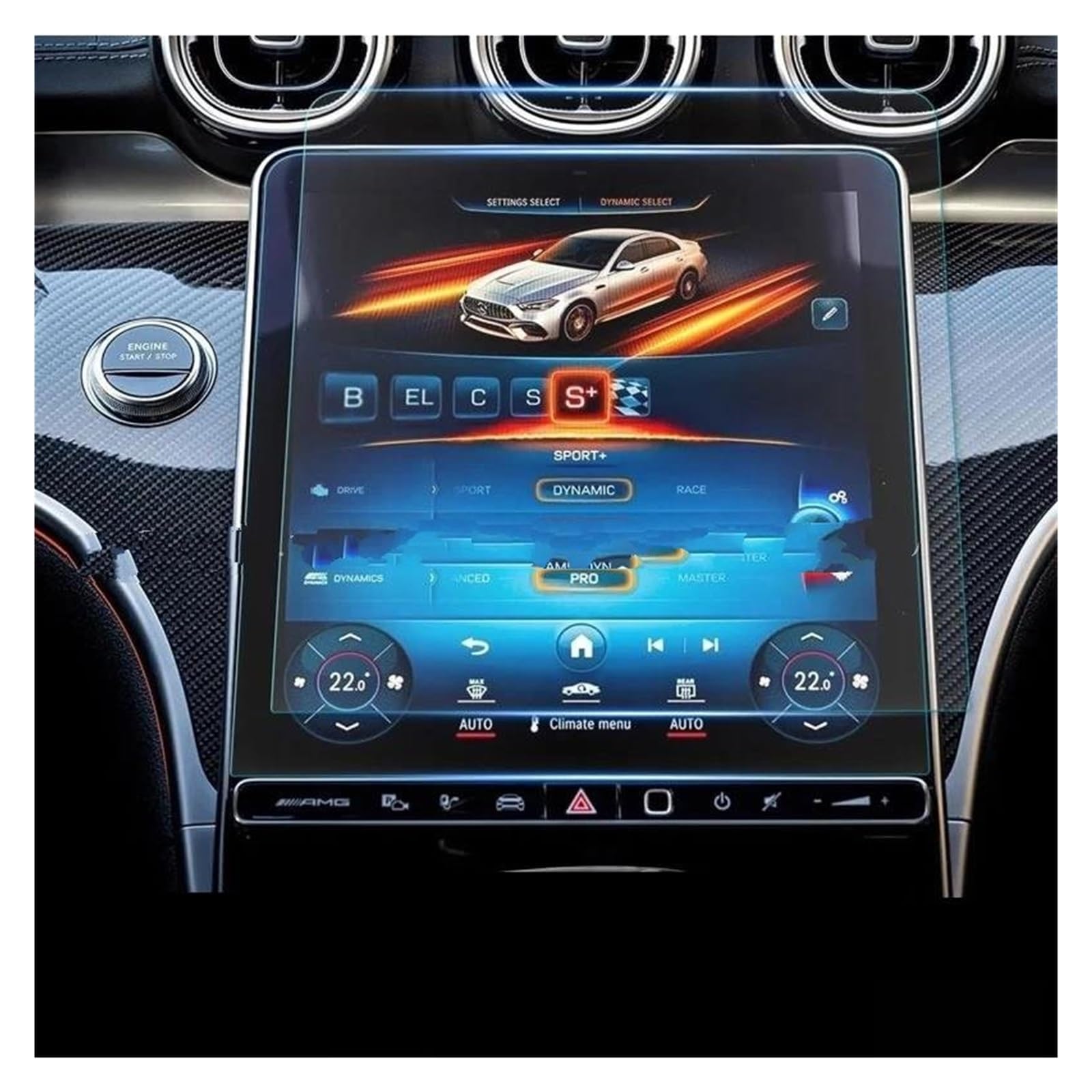 Auto Navi Folie Für Benz Für GLC Für X254 2022 Classe C W206 2021 2022 Auto LCD GPS Navigation Anti-Scratch Film Gehärtetes Glas Screen Protector Auto Displayschutzfolie von kjjukrhfs