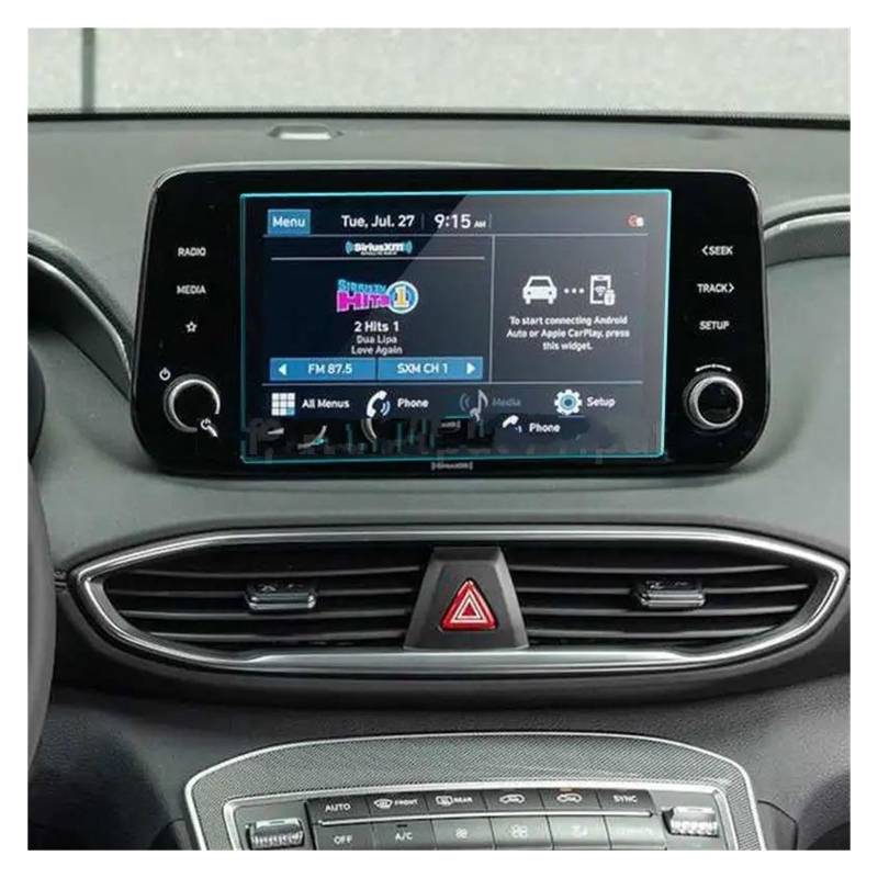 Auto Navi Folie Für Hyundai Für Santa Fe TM 2022 Auto Navigation Radio 9H Gehärtetes Glas Display-schutzfolie Gehärtetes Glas Displayschutzfolie Auto Displayschutzfolie(for 8 inch) von kjjukrhfs