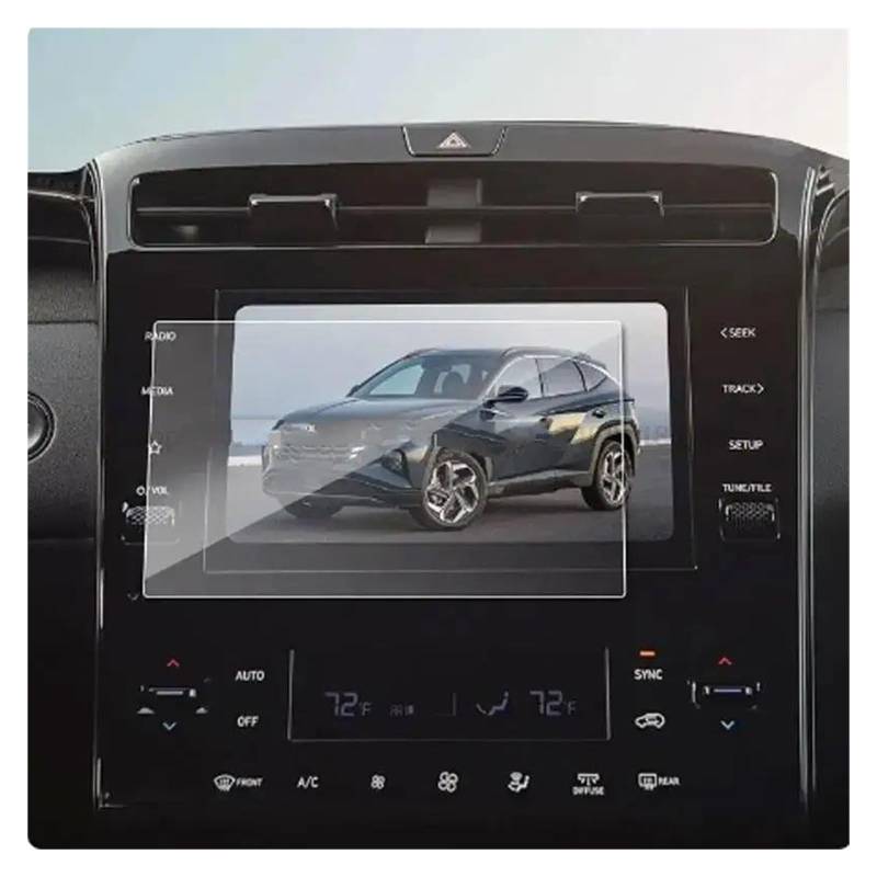 Auto Navi Folie Für Hyundai Für Tucson NX4 2022 2023 8 Zoll 10,25 Zoll GPS LCD Navigation Display Zubehör Gehärtetem Glas Screen Protector Film Auto Displayschutzfolie(8inch) von kjjukrhfs