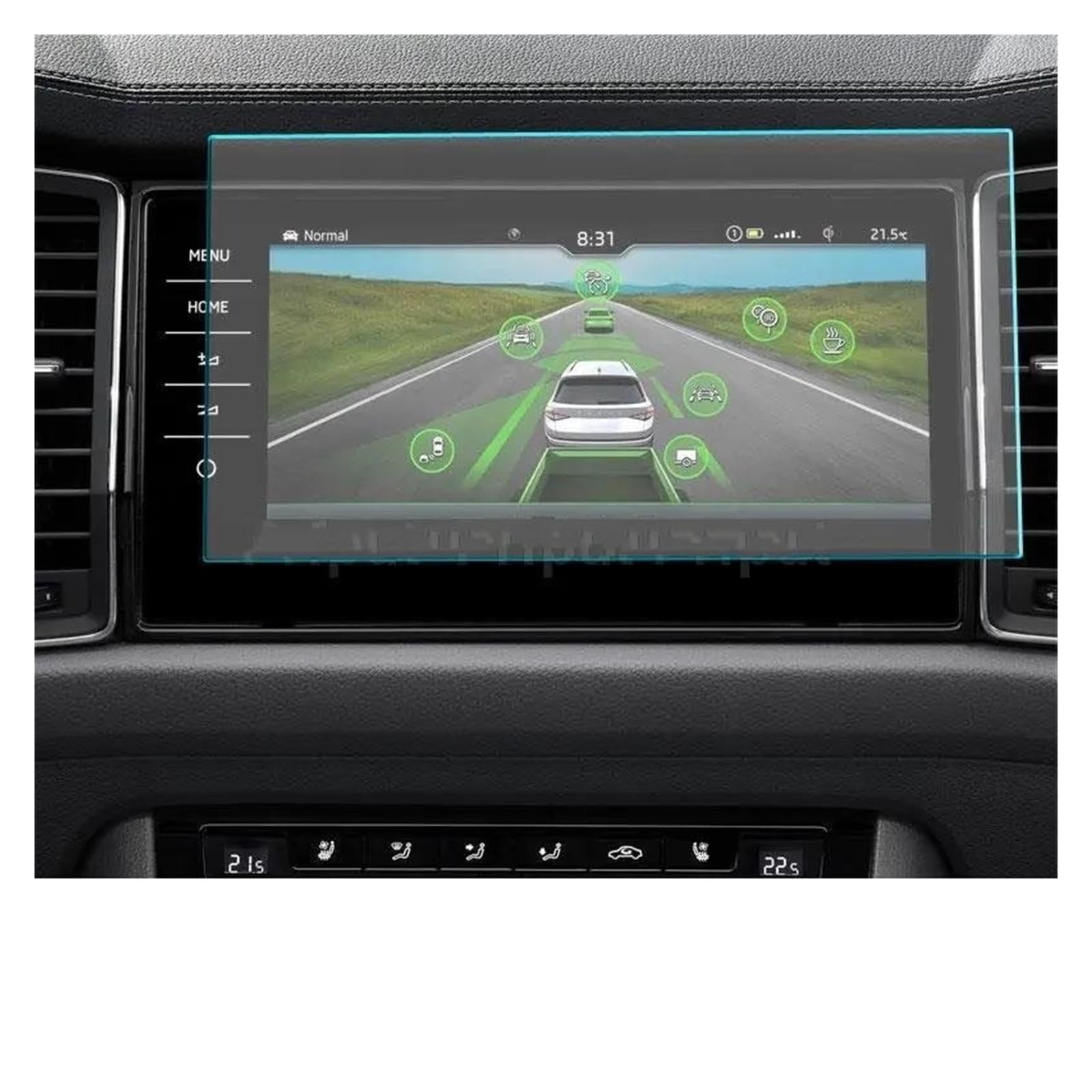 Auto Navi Folie Für Skoda Für Karoq 2021 2022 9,2 Zoll Zoll Auto GPS Navigation Radio AU Version Auto Schutz Gehärtetem Glas Bildschirm Aufkleber Auto Displayschutzfolie von kjjukrhfs