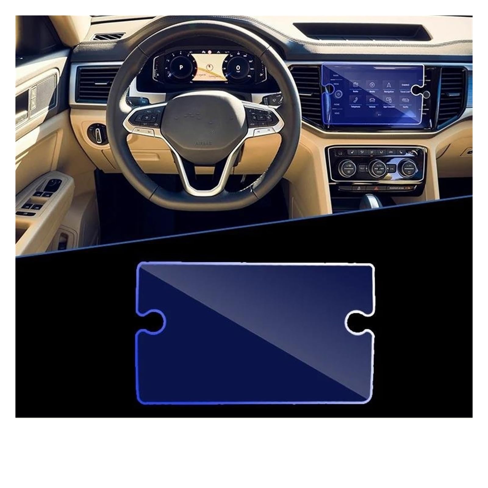 Auto Navi Folie Für VW Für Taos Für Tharu 2022 Auto Navigation Auto Instrument Ultra-Dünne Film Screen Protector Gehärtetem Glas Zubehör Auto Displayschutzfolie(for GPS) von kjjukrhfs