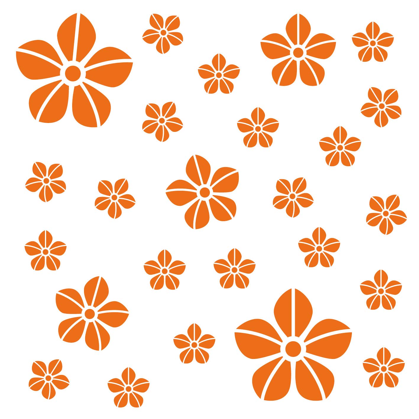 kleb-Drauf® | 25 Blumen | Orange - matt | Autoaufkleber Autosticker Decal Aufkleber Sticker | Auto Car Motorrad Fahrrad Roller Bike | Deko Tuning Stickerbomb Styling Wrapping von kleb-drauf.de