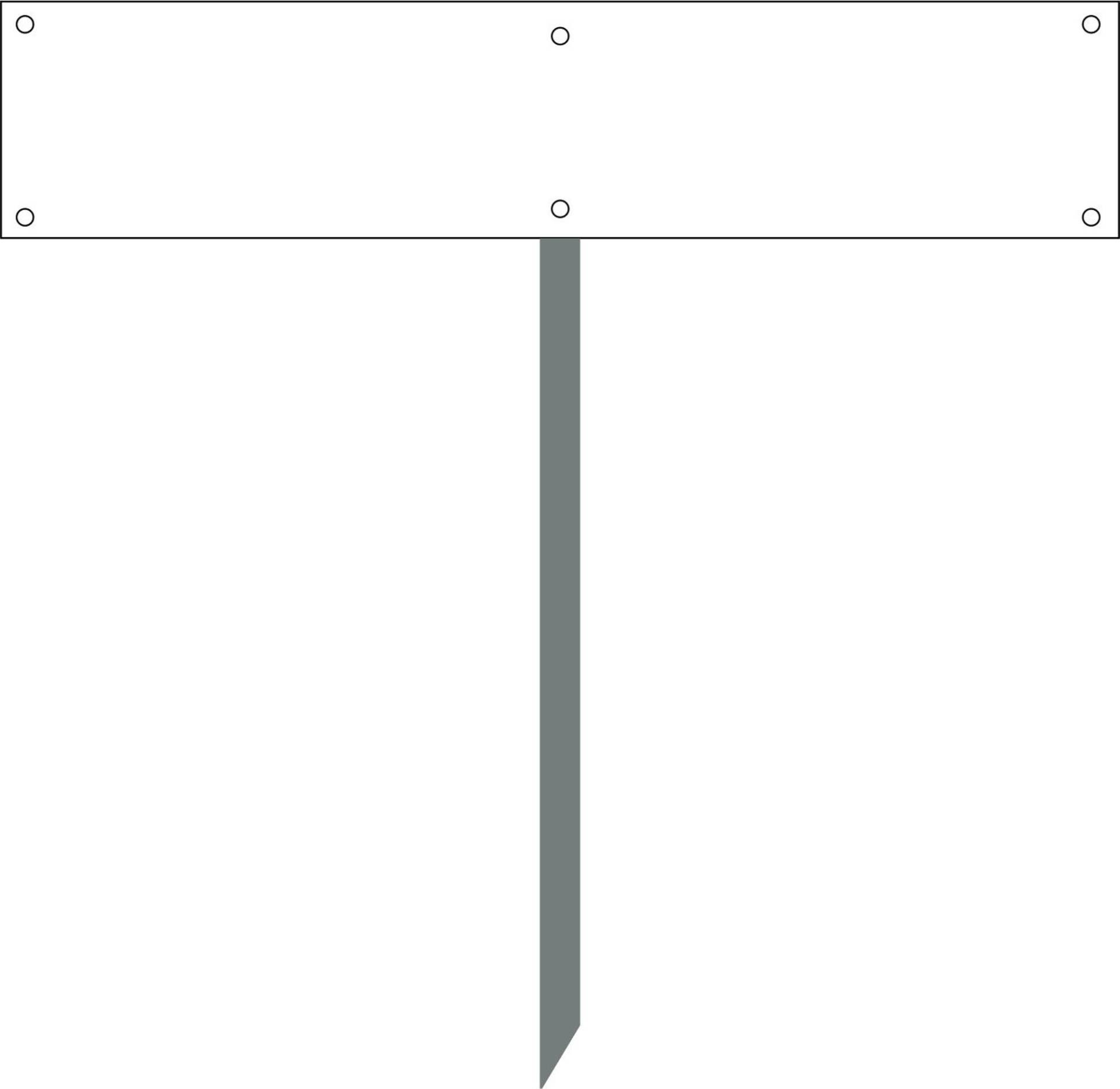 Kleberio® Kennzeichenhalterung für Parkplatzschild (52 x 11 cm) mit Hater 50 cm zum einbetonieren geeignet mit Befestigungsmaterial von kleberio