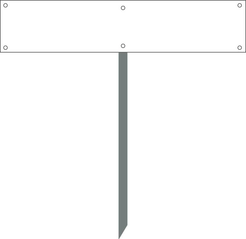 Kleberio® Kennzeichenhalterung für Parkplatzschild (52 x 11 cm) mit Hater 50 cm zum einbetonieren geeignet mit Befestigungsmaterial von kleberio