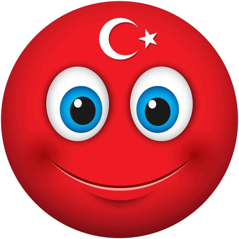 kleberio Selbstklebender Aufkleber wasserfest Autoaufkleber Wohnmobil Sticker Mülltonnenaufkleber Wohnwagen Smile Coole Set Car lustige Fußball Sticker Fahne Fanartikel Türkei 10 x 10 cm von kleberio