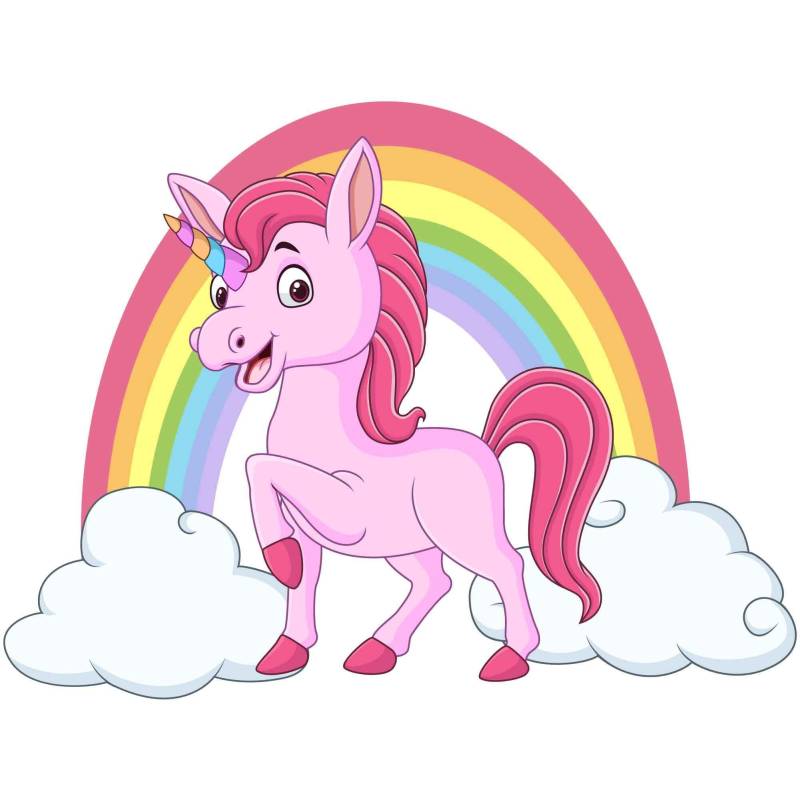 kleberio wunderschöner Autoaufkleber - Einhorn mit Regenbogen - wasserfeste Aufkleber Sticker Mädchen Pferde Geschenke Pony Geburtstag Tiersticker 24 x 18 cm von kleberio