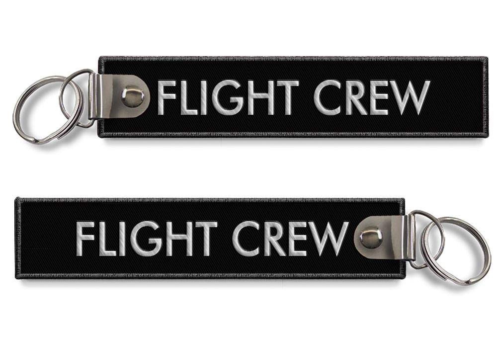 koolkrew Flight Crew bestickter Schlüsselanhänger, Schwarz, Schwarz von koolkrew