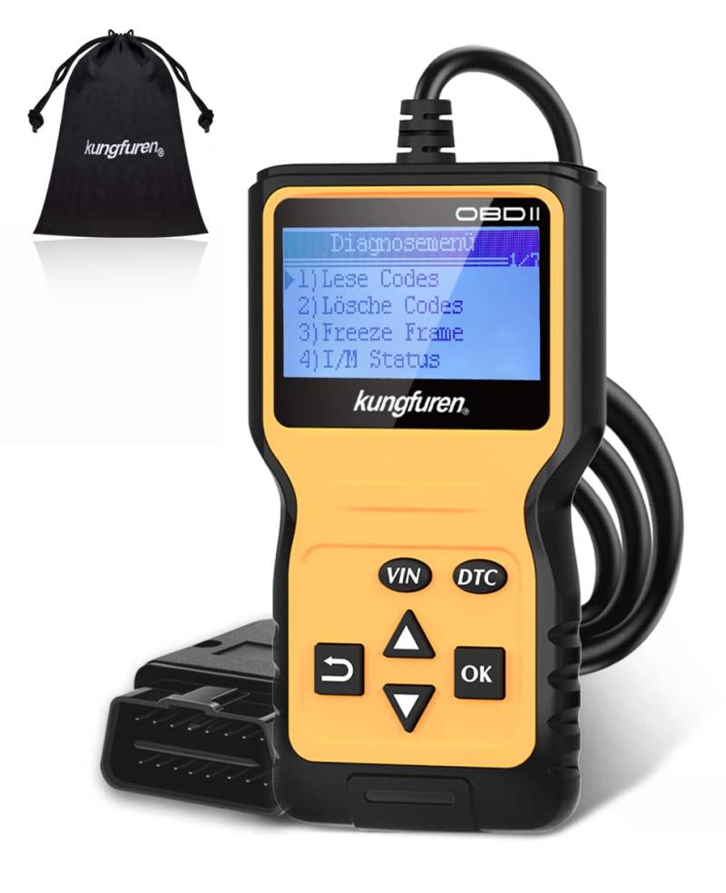 OBD2 Diagnosegerät Werkzeuge, kungfuren OBDII-Autocodeleser Automatische Diagnose mit LCD-Bildschirm, Motorfehlercode OBD2/EOBD diagnosegerät Auto für alle OBDII-Autos nach 1996 von kungfuren