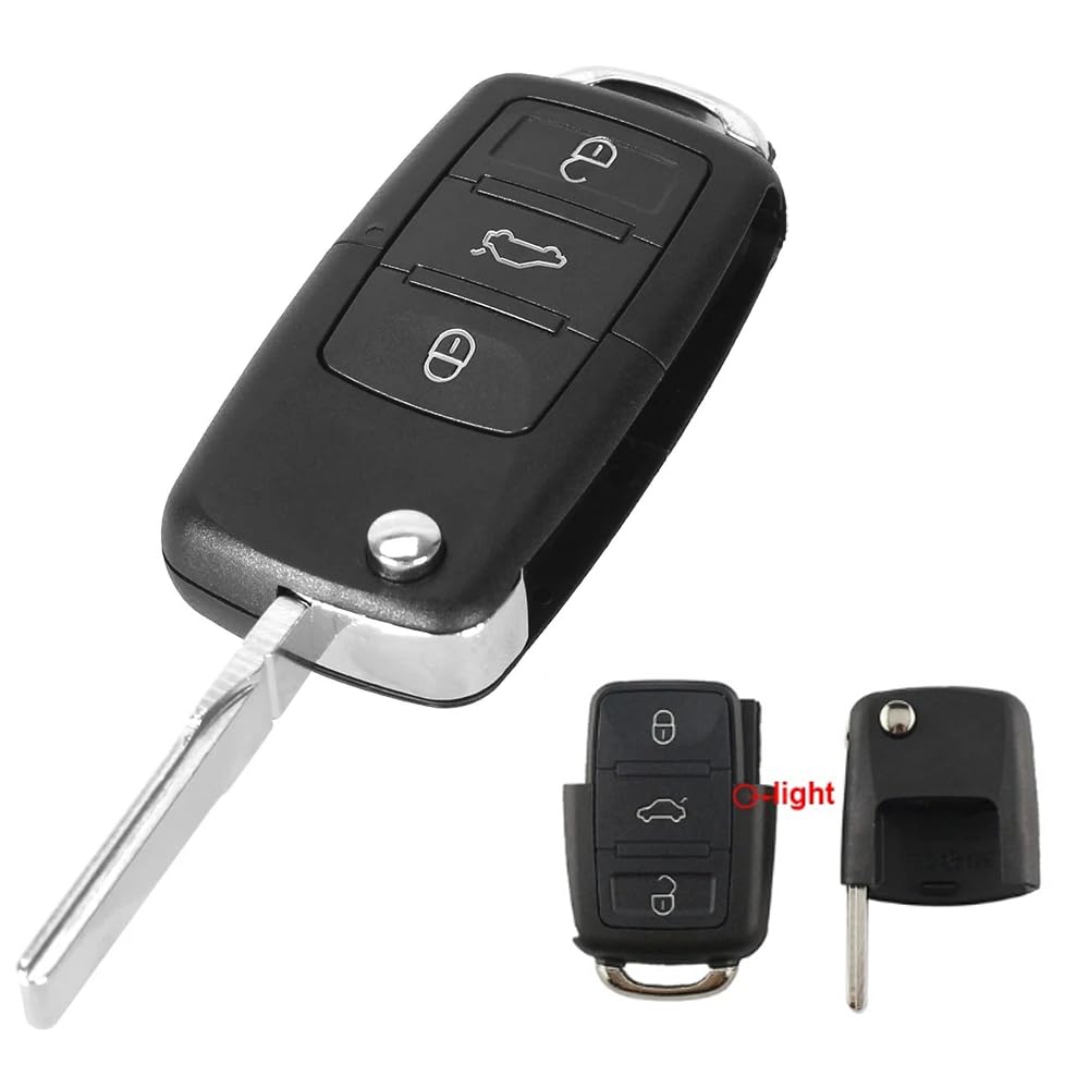 kuyuansu 2 3 Tasten Remote Flip Folding Autoschlüsselschale für VW MK4 Bora Golf 4 5 6 Passat Polo Bora Touran von kuyuansu