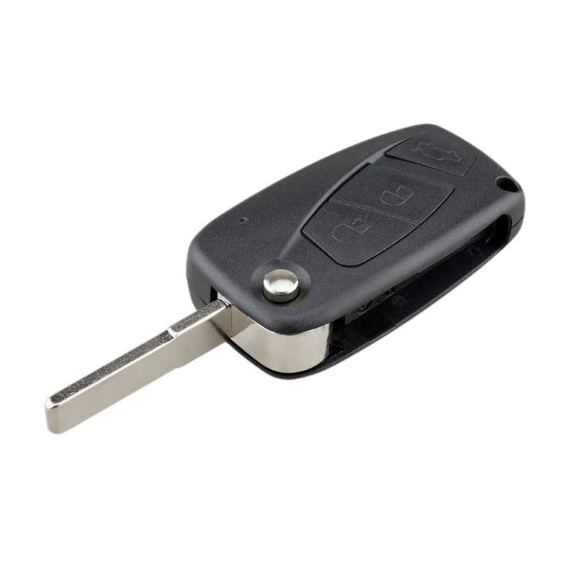 3-Tasten-Ersatzklappbare Ersatzklappschlüsselschachtel für FIAT Punto Ducato Stilo Panda Auto Key mit SIP22-Blatt(schwarz) von kuyuansu