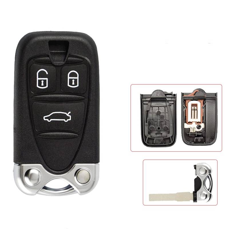 kuyuansu Smart Autoschlüssel Shell FOB für Alfa Romeo 159 Brera156 Spider 3 Taste Remote Key Ersatz Uncut Blade Autozubehör von kuyuansu