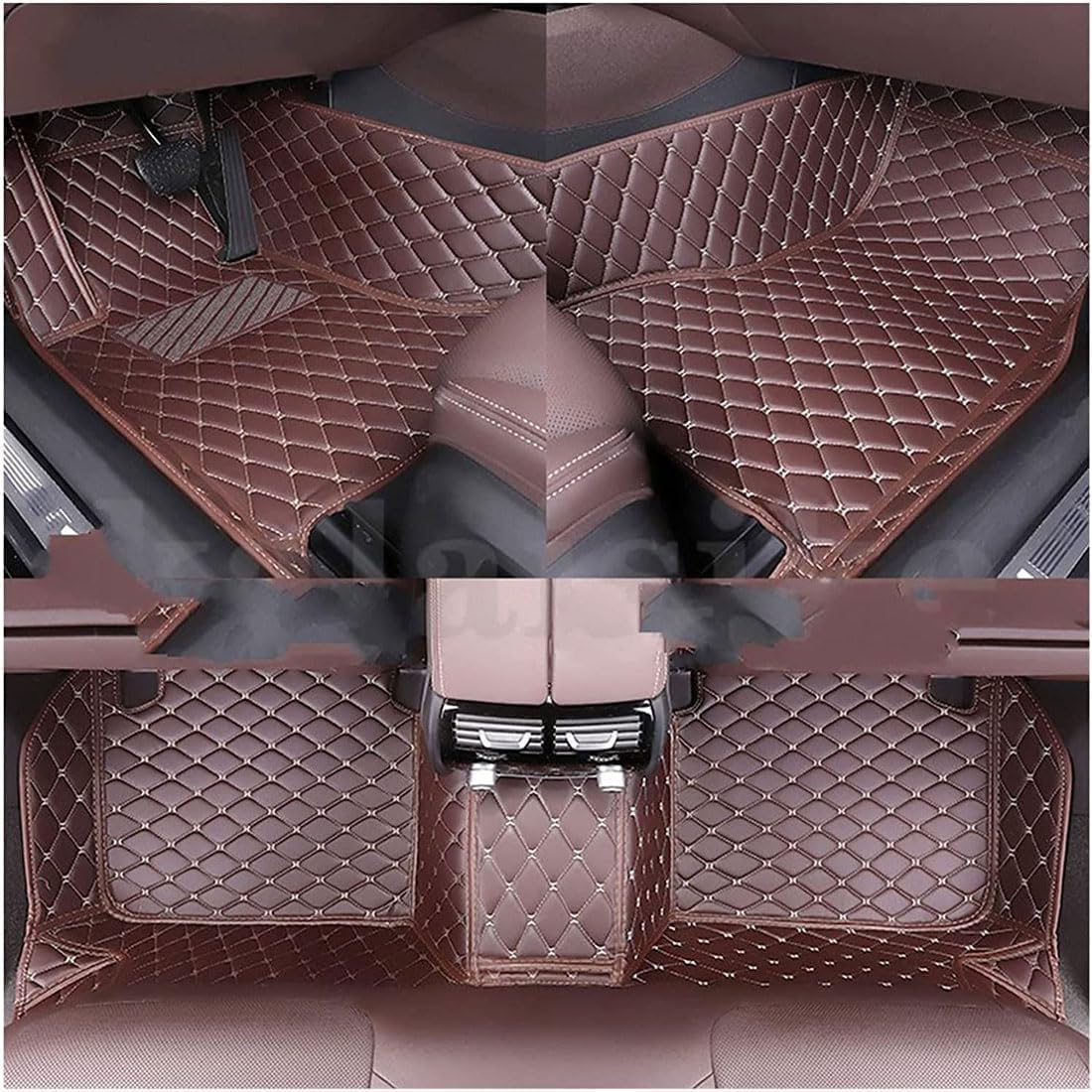 Maßgeschneiderte Autoleder Fußmatten für Audi Q8 2018-2023, bieten vollen Schutz Luxus.,normal-normal-D/Black-Blue von kvjcx
