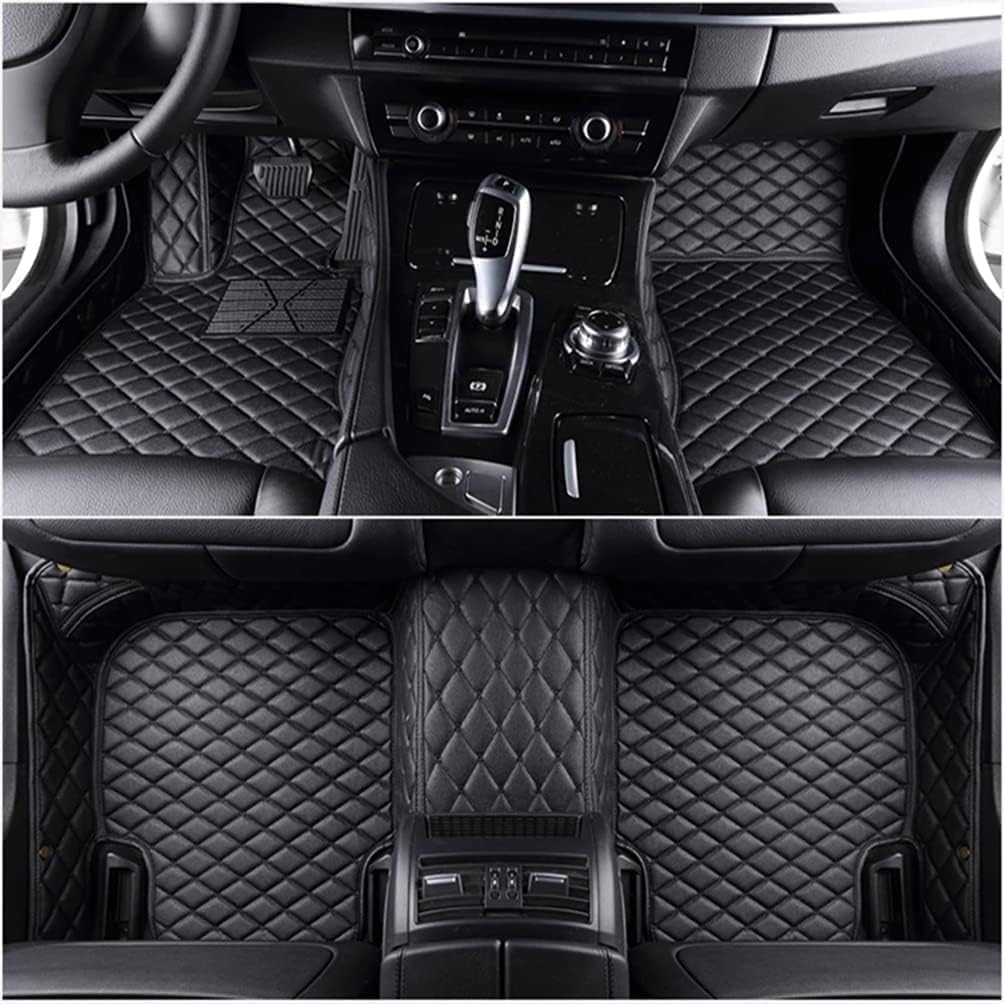 Maßgeschneiderte Autoleder Fußmatten für Audi S5(4door) 2007-2016, bieten vollen Schutz Luxus.,normal-A/Black von kvjcx